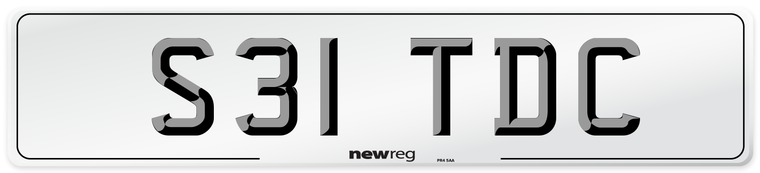 S31 TDC Number Plate from New Reg